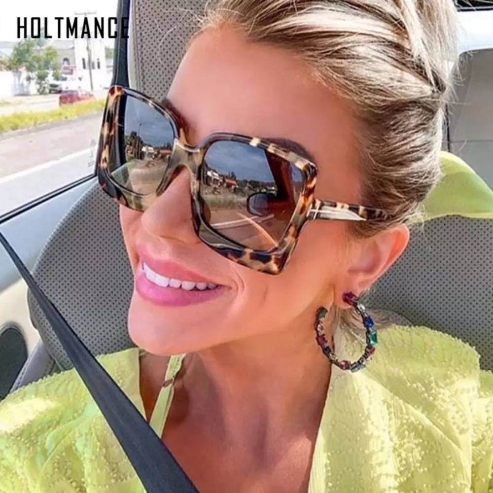 Oversize Women Sunglasses Square Frame Big Luxury Sun Glasses Gradient Sexy